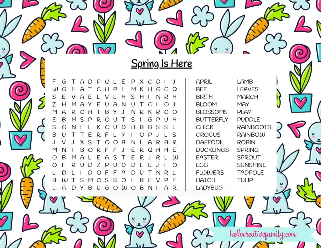 Free Printable Spring Word Searches