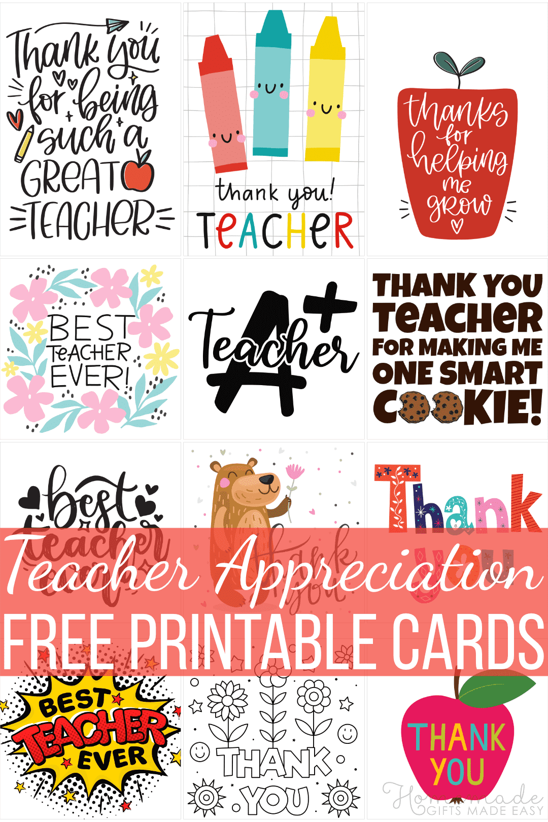 Free Teacher Appreciation Cards Printable - Free Printable Templates