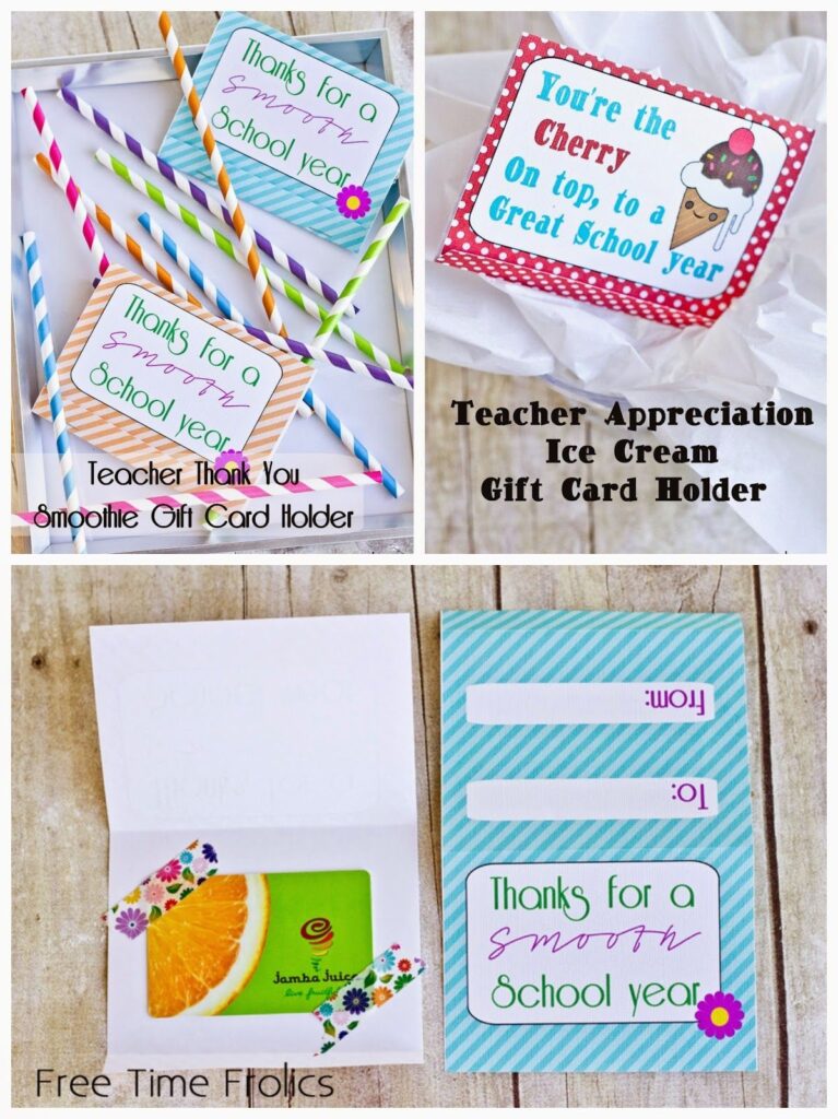 Free Teacher Appreciation Gift Card Printables Free Time Frolics Free Teacher Appreciation Gifts Teacher Appreciation Gift Card Teacher Appreciation