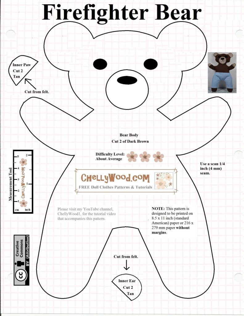 Free teddybear plush toy Pattern ChellyWood Free Doll Clothes Patterns