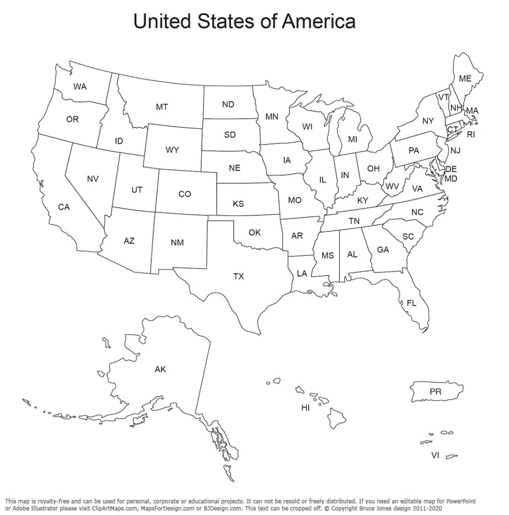 Free USA And Canada Printable Maps Clip Art Maps