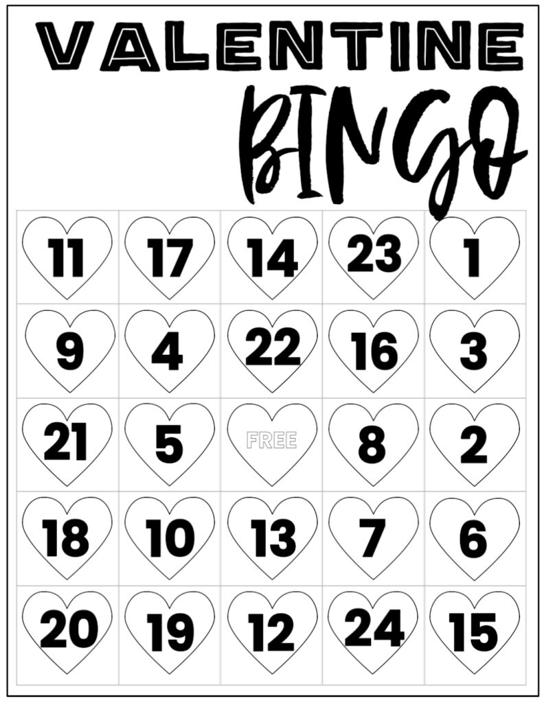 Free Valentine Bingo Printable Cards Paper Trail Design