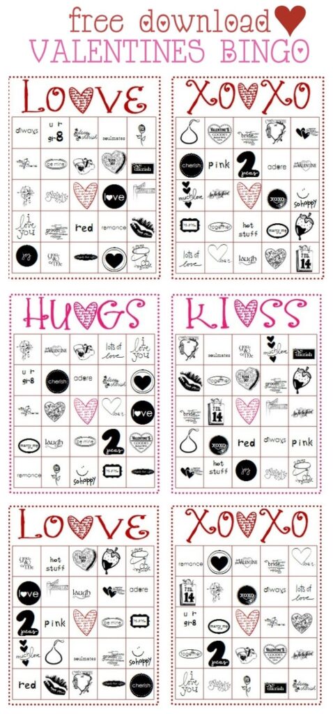 FREE Valentines BINGO Cards Let s DIY It All With Kritsyn Merkley