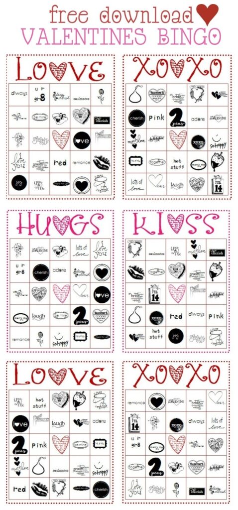 Free Printable Valentine Bingo Cards