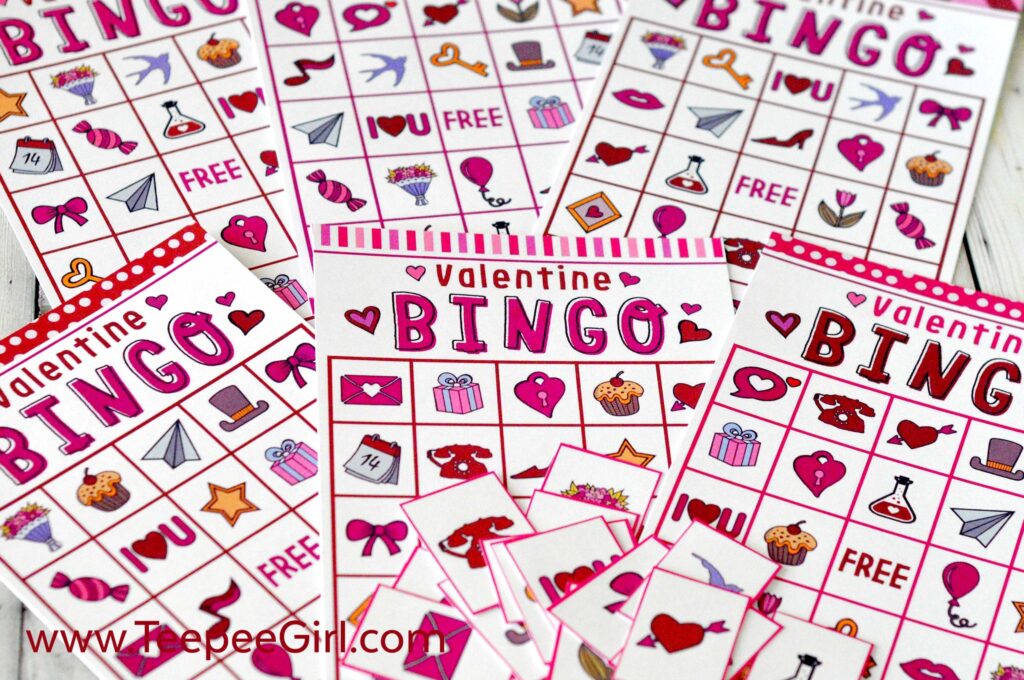 24 Valentine Bingo Cards Free Printable