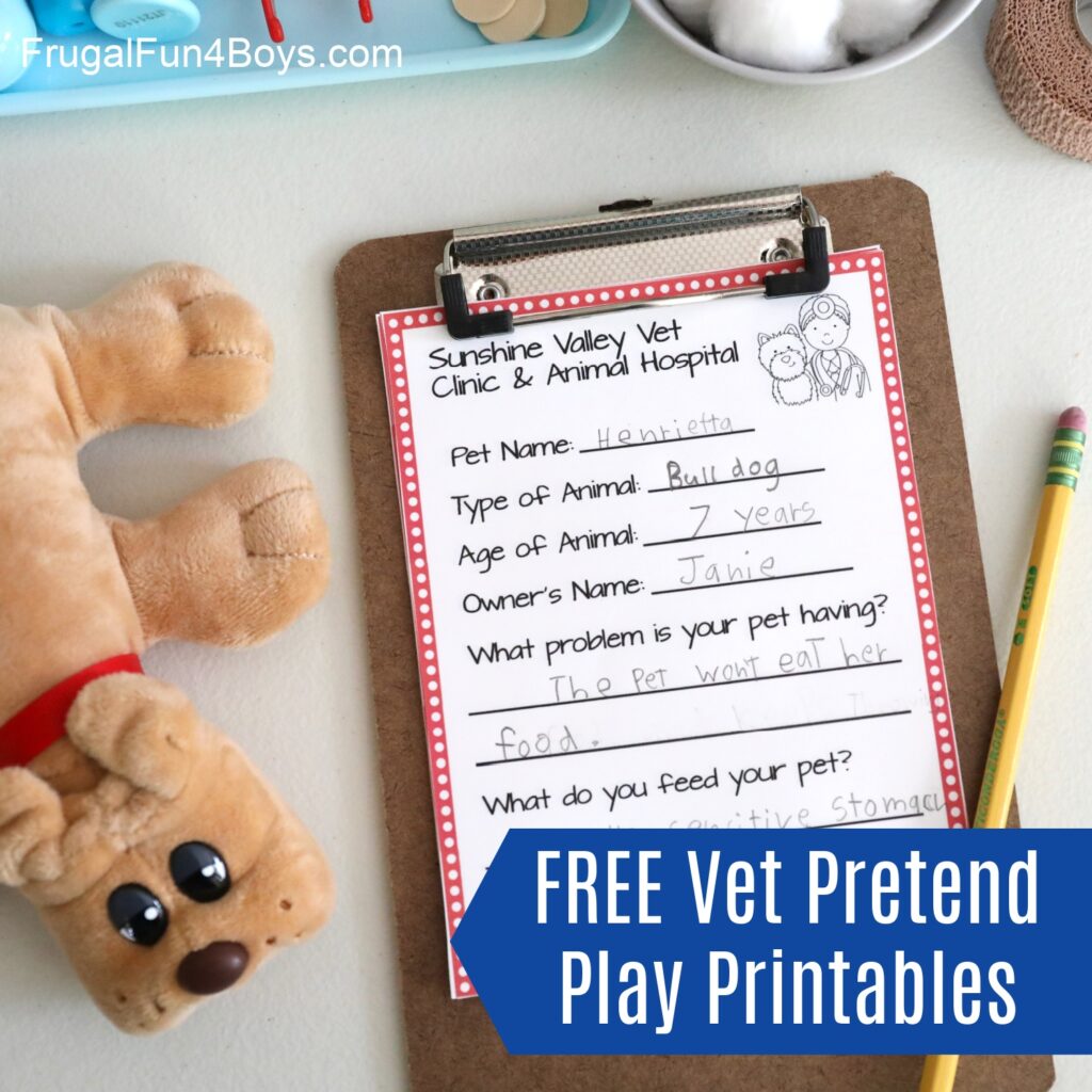 Free Vet Pretend Play Printables Frugal Fun For Boys And Girls