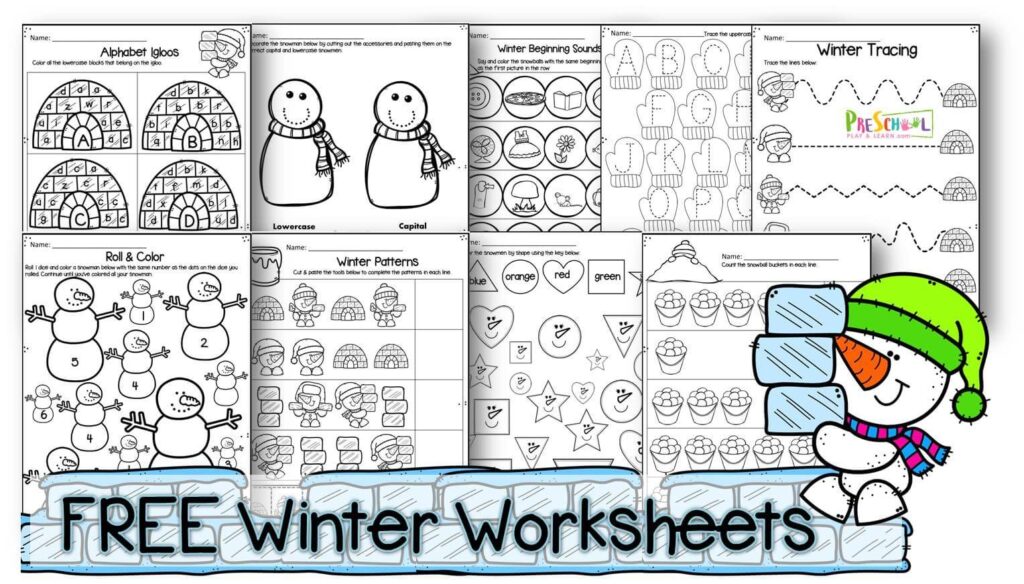  FREE Winter Worksheets For Preschoolers Kindergarten