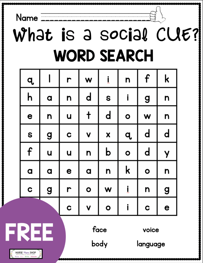 FREEBIE Recognizing Social Cues Printable Social Emotional Learning Resource Social Cues Social Emotional Social Emotional Curriculum