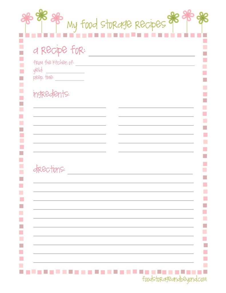 FSB full Page Recipe Card Recipe Book Templates Recipe Cards Template Recipe Template For Word