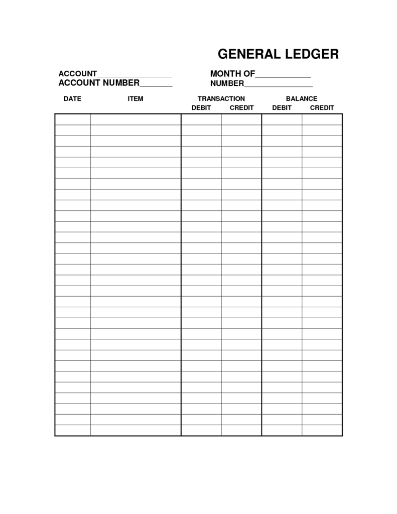 General Ledger Free Office Form Template General Ledger Balance Sheet Template Small Business Bookkeeping