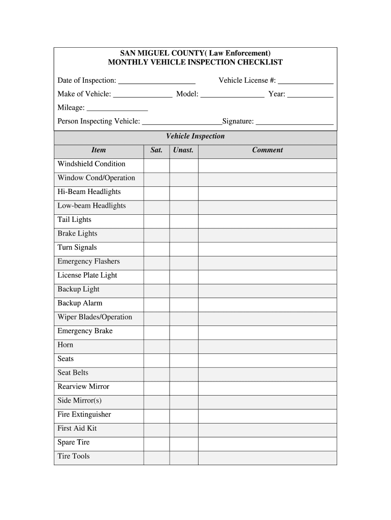Get Pdf Printable Vehicle Inspection Checklist Form And Fill It Out In January 2023 Pdffiller