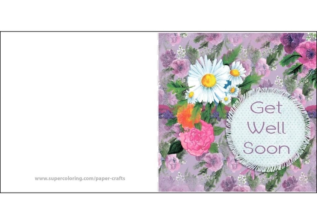 Get Well Soon Card Free Printable Papercraft Templates