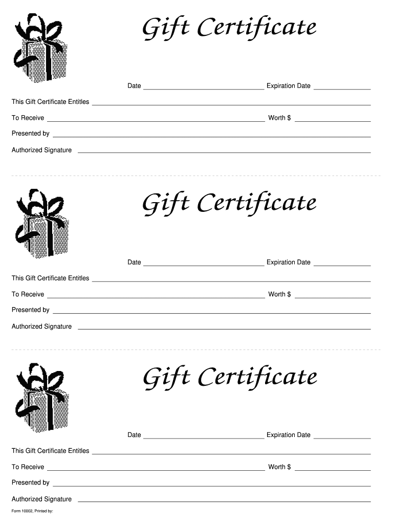 Gift Certificate Templates Printable Fill Out Sign Online DocHub