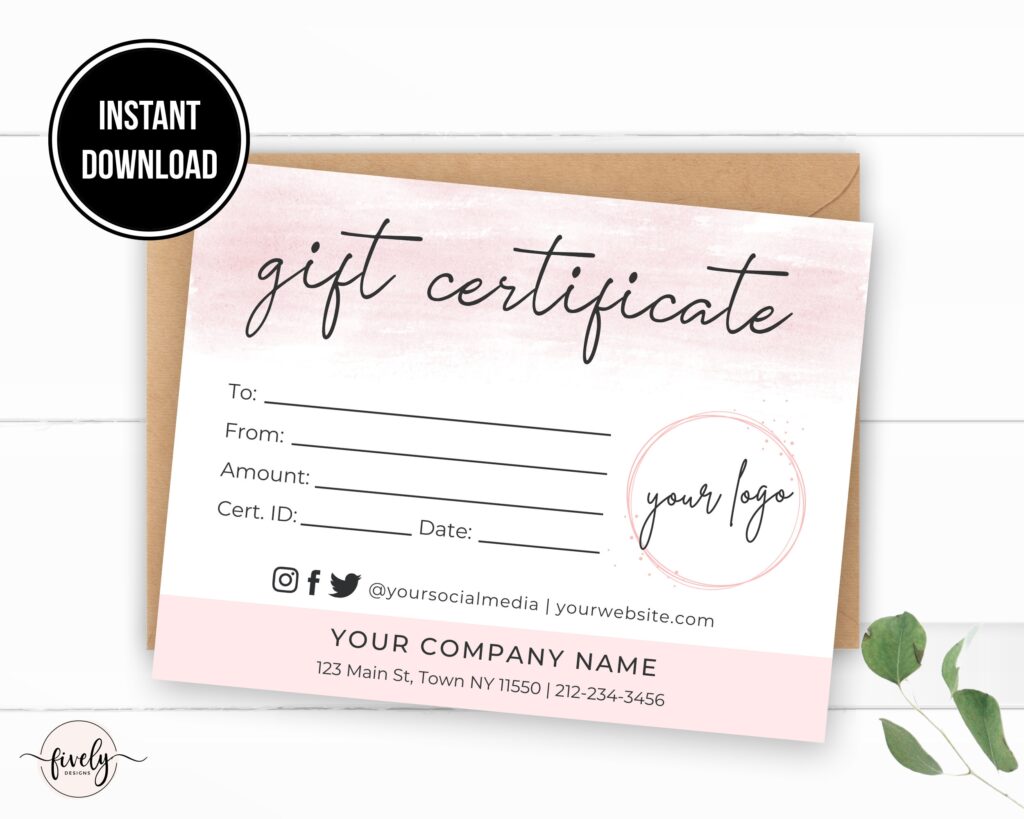 Printable Free Gift Certificate