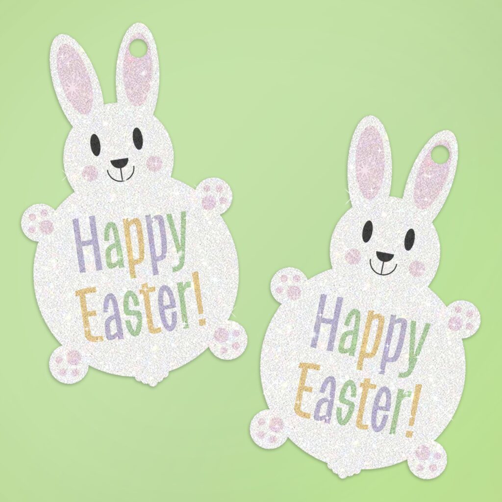 Glitter Easter Bunny Tag Free Printable Download