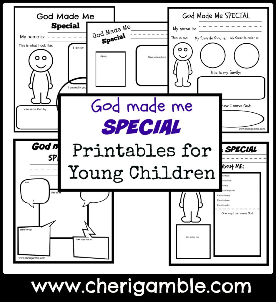 God Made Me Special Printables For Young Children Cheri Gamble