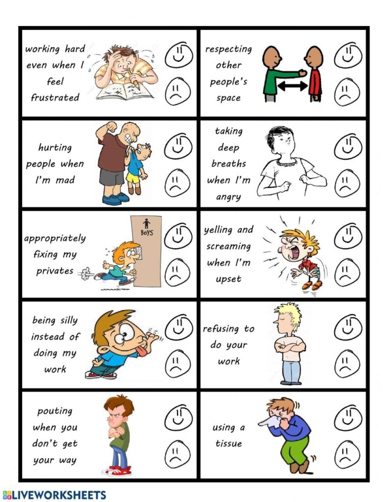 Good Choices Vs Bad Choices Worksheet