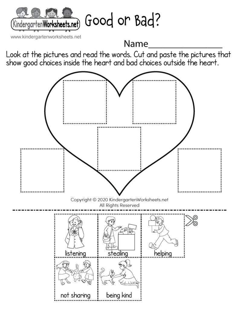 Good Or Bad Choices Sorting Activity Worksheet Free Printable Digital PDF