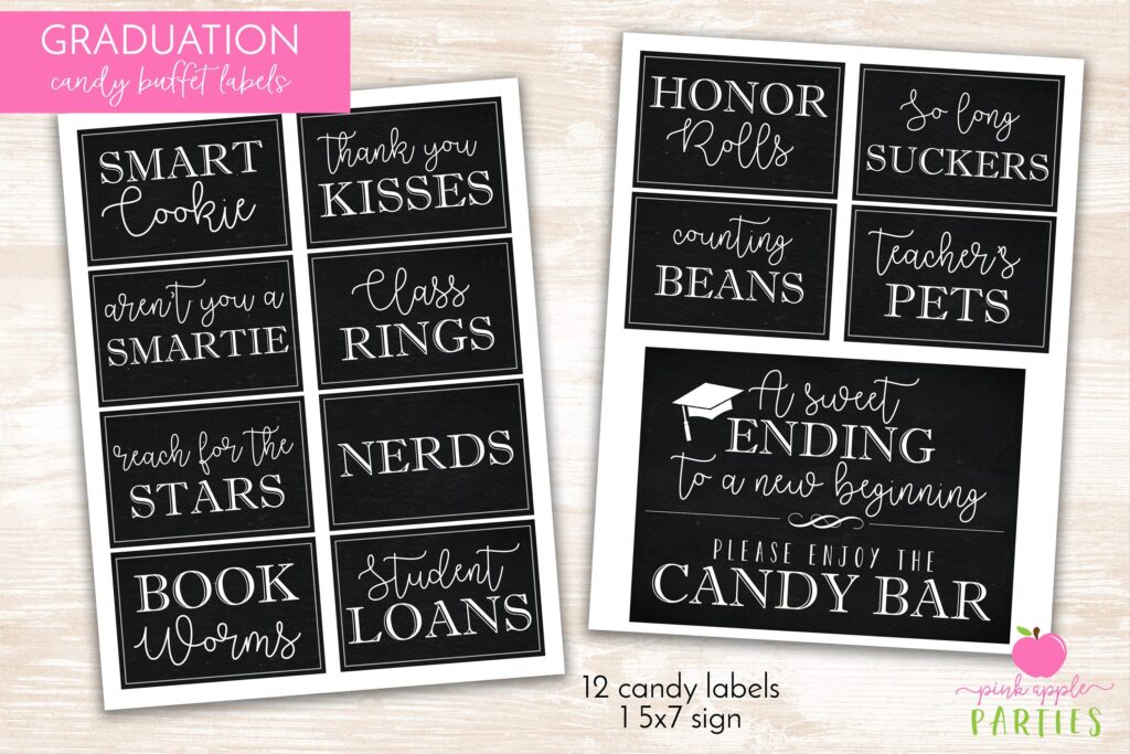 Graduation Candy Labels Printable Graduation Party Candy Etsy