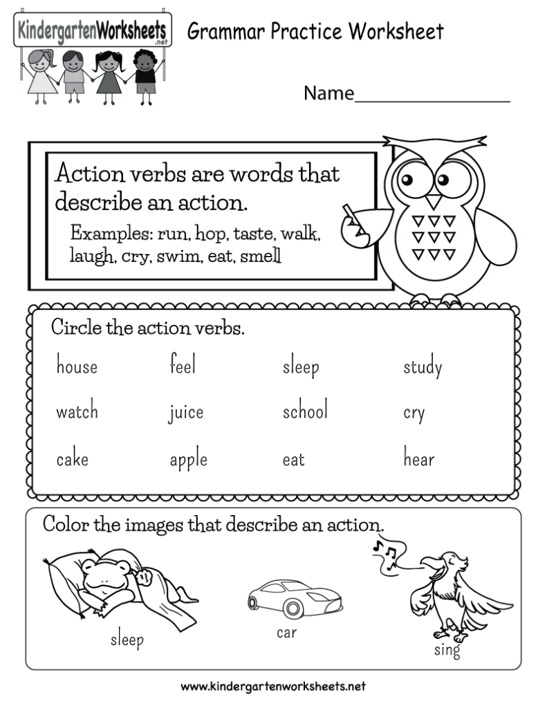 Grammar Practice Worksheet Free Kindergarten English Worksheet For Kids