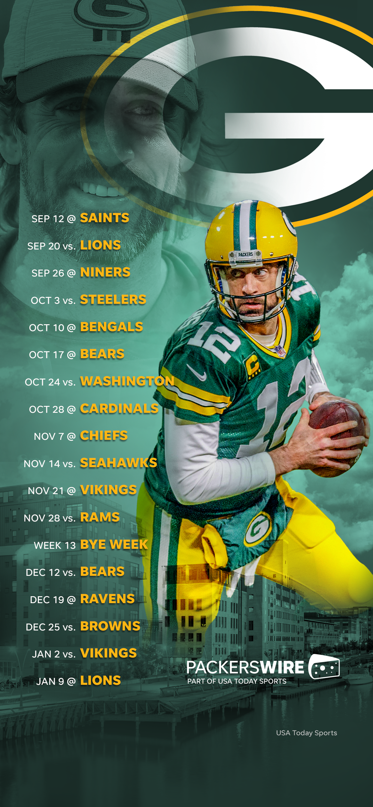 Green Bay Packers Schedule 2023 Printable