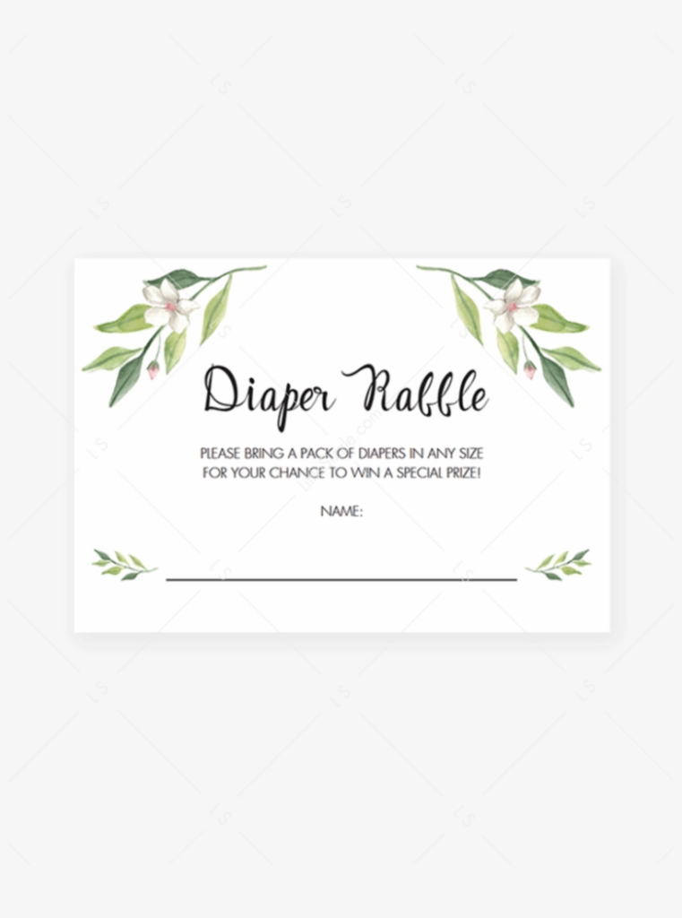 Downloadable Free Printable Diaper Raffle Tickets