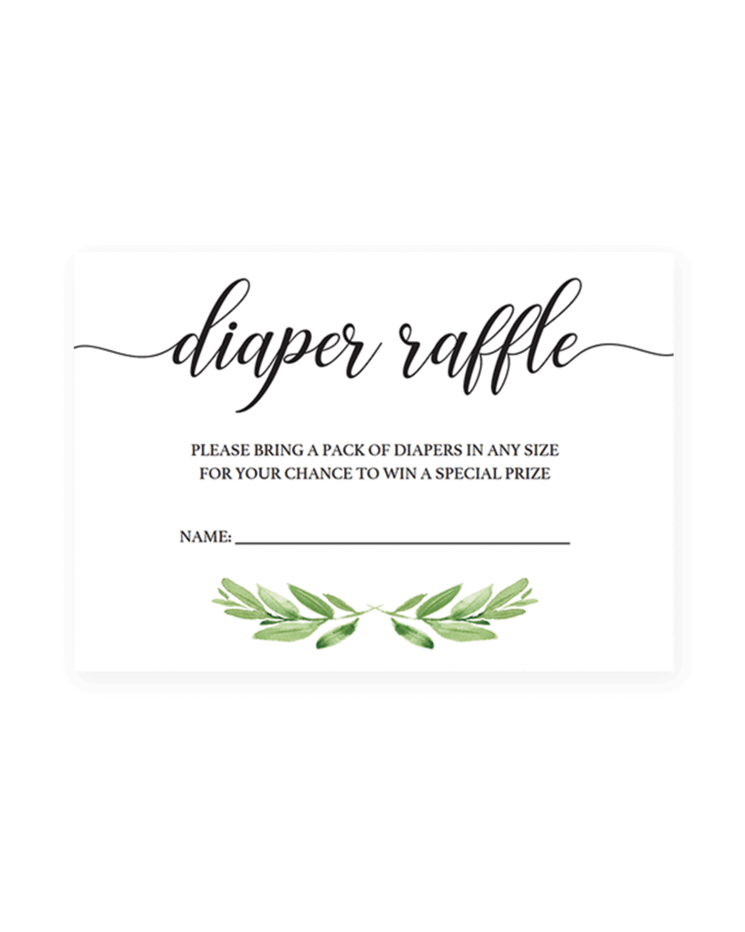 Greenery Baby Shower Diaper Raffle Ticket By LittleSizzle Baby Shower Diaper Raffle Tickets Diaper Raffle Tickets Diaper Raffle