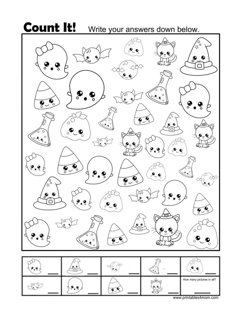 Halloween Activity Printables Count It And More Printables 4 Mom