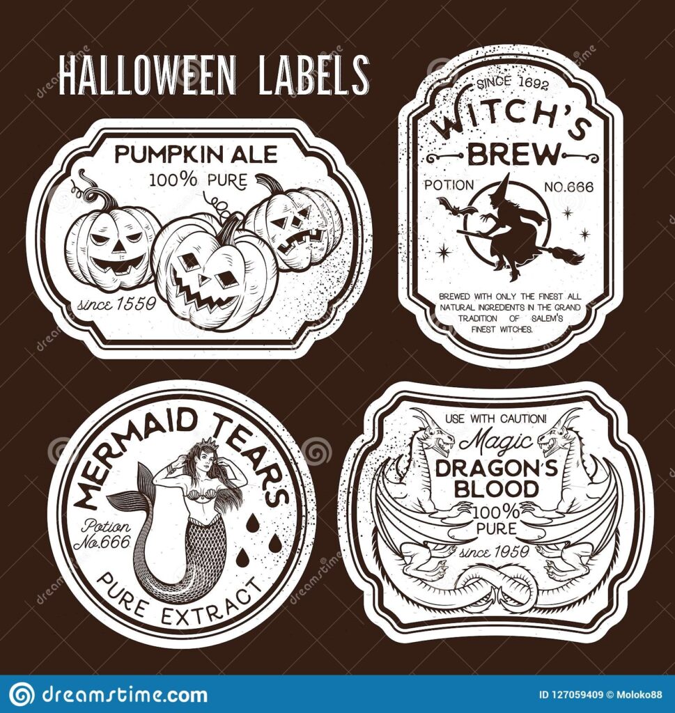 Free Printable Halloween Bottle Labels