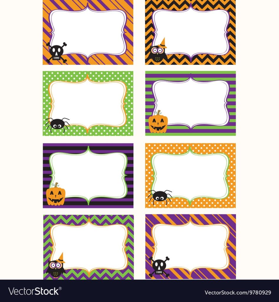 Halloween Printable Labels Set Royalty Free Vector Image