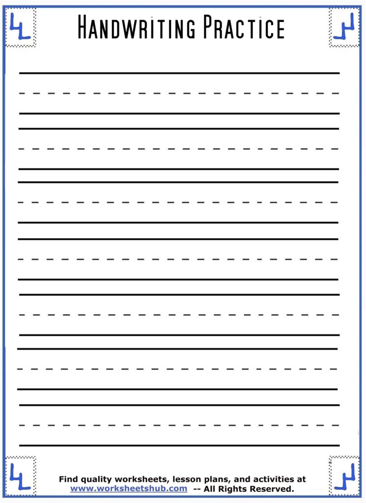 Handwriting Sheets Printable 3 Lined Paper