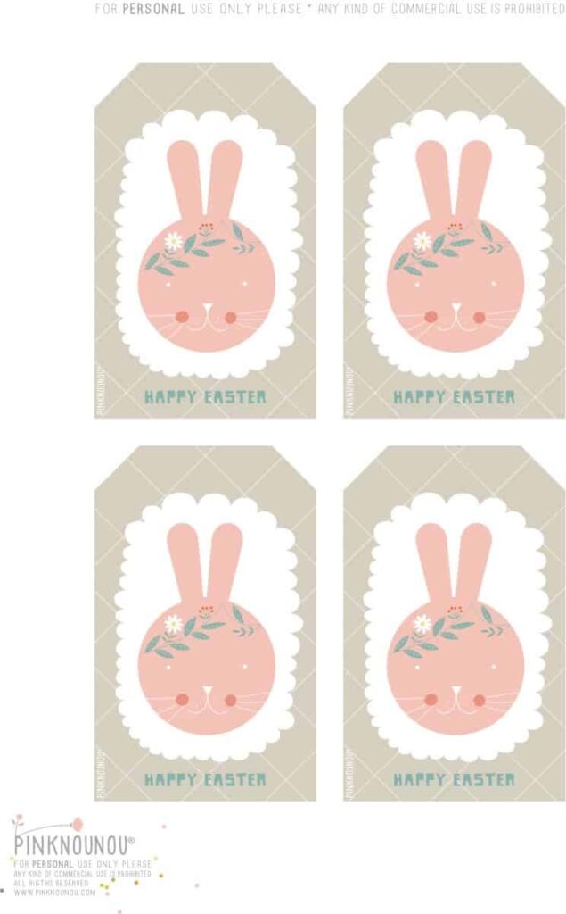 HAPPY EASTER FREE PRINTABLE BUNNY TAGS