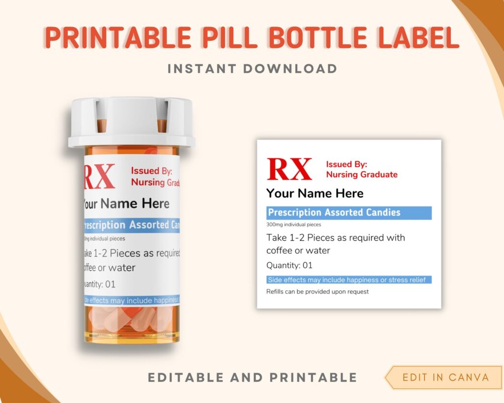 Happy Pills Chill Pill Bottle Label Novelty Fun Printable Rx Etsy de