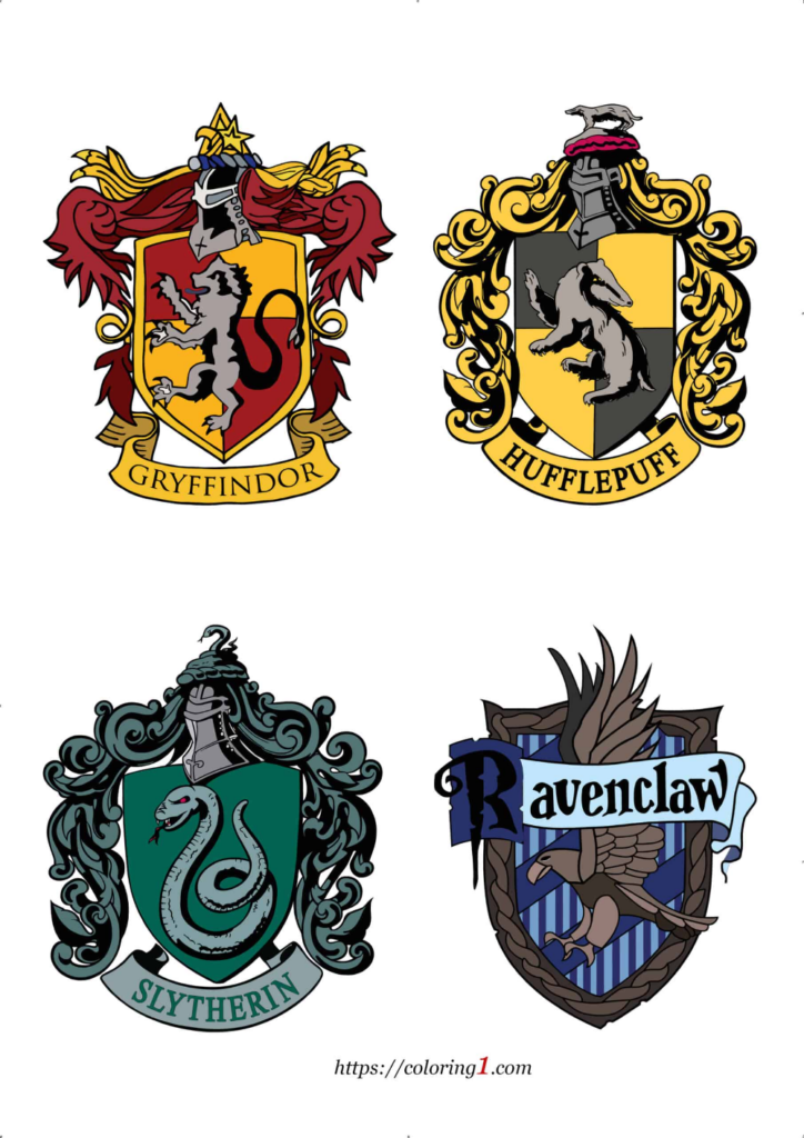 Harry Potter House Crests Coloring Pages 2 Free Coloring Sheets 2021 Harry Potter Colors Harry Potter Coloring Pages Harry Potter Stickers