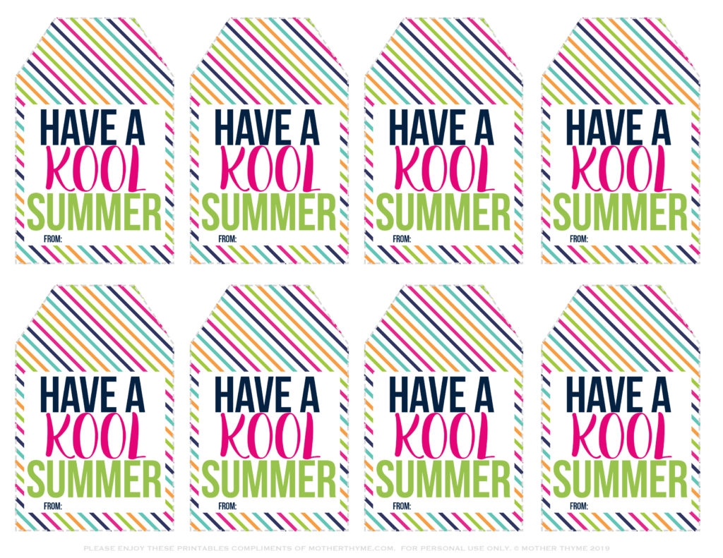 Have A Kool Summer Free Printable Tags Mother Thyme