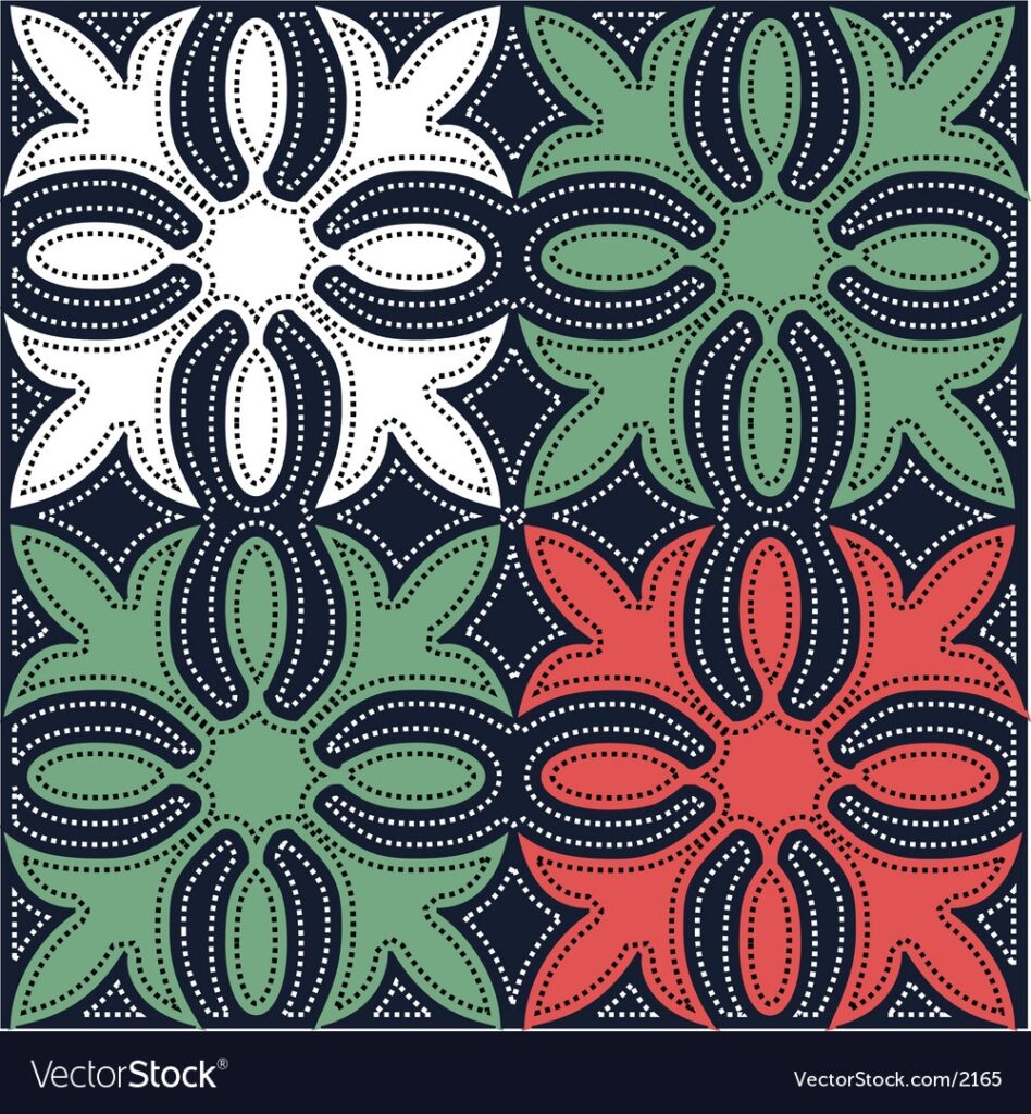 Hawaiian Quilt Pattern Royalty Free Vector Image