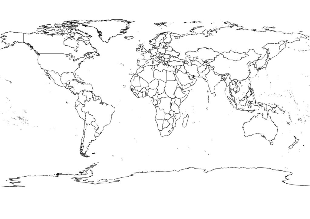 High res World Map Political Outlines Black And White World Map Outline Blank World Map World Map Coloring Page