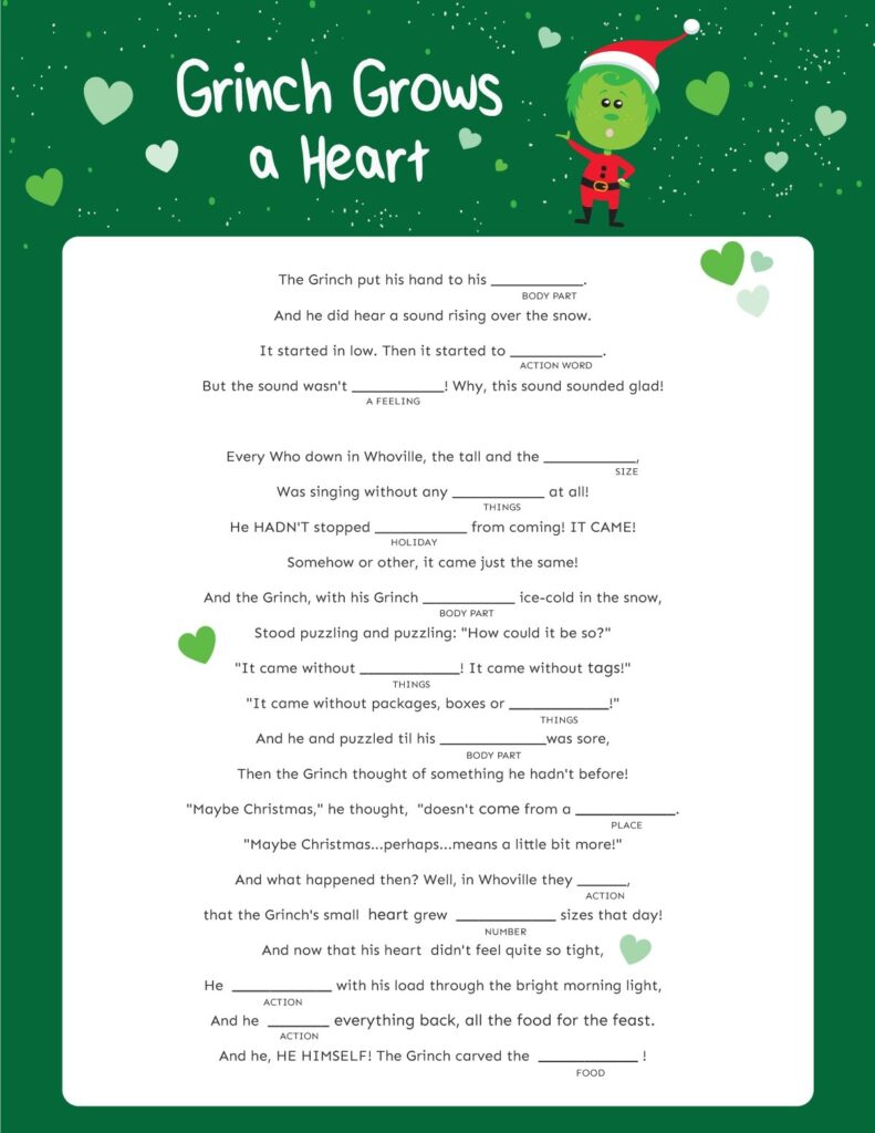 Hilarious Christmas Mad Libs Free Printable Play Party Plan