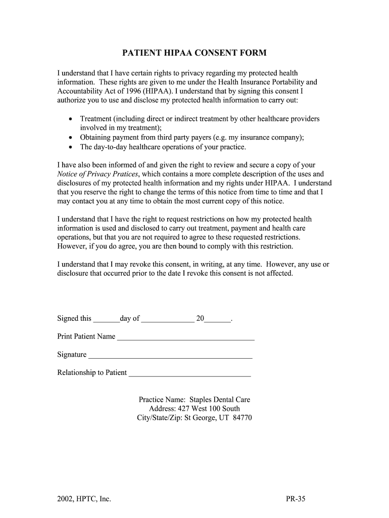 Hipaa Form Pdf Printable Fill Out Sign Online DocHub