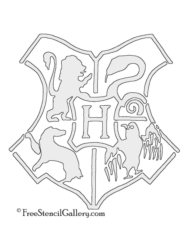 Hogwarts Crest Stencil Harry Potter Stencils Harry Potter Canvas Harry Potter Pumpkin Carving