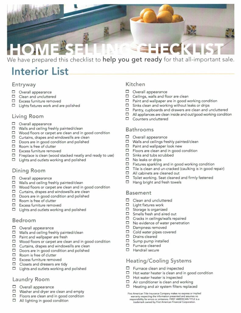 Home Selling Checklist Selling House Selling House Checklist Home Selling Tips