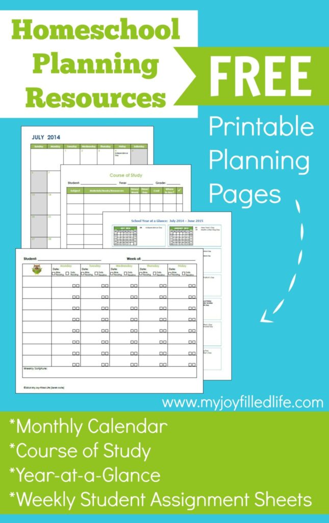 Homeschool Planning Resources FREE Printables My Joy Filled Life