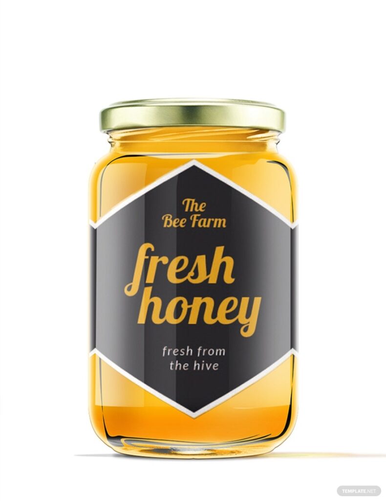 Honey Jar Label Template Illustrator Word Apple Pages PSD Publisher Template