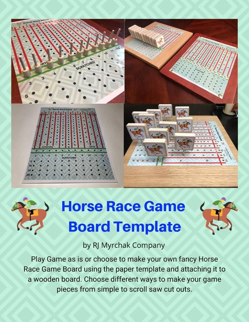 Free Printable Horse Race Game Board Template Free Printable Templates