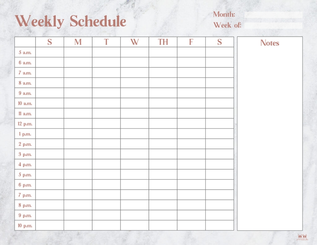 Hourly Planners 20 FREE Printables Printabulls