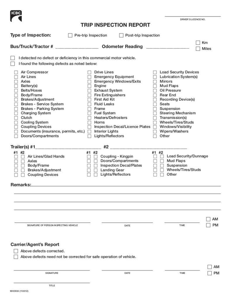 How To Fill Out The CDL Pre trip Inspection Form Pre Trip Inspection Commercial Drivers