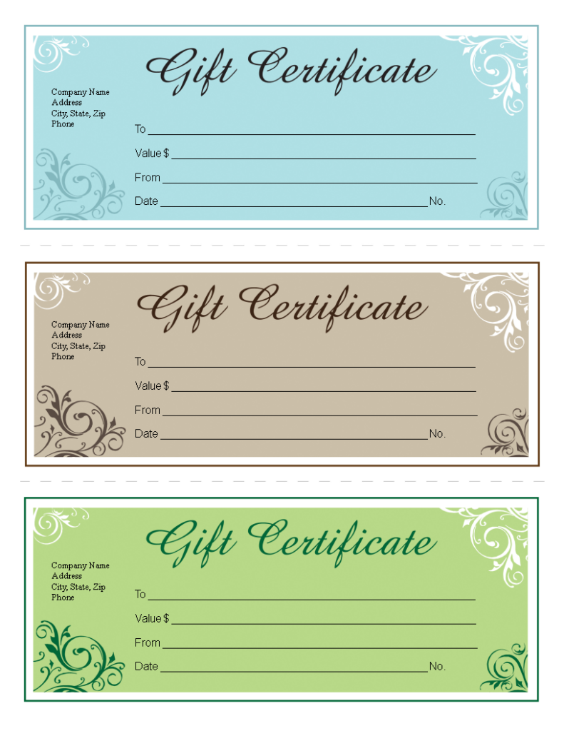 Gift Certificate Printable Free