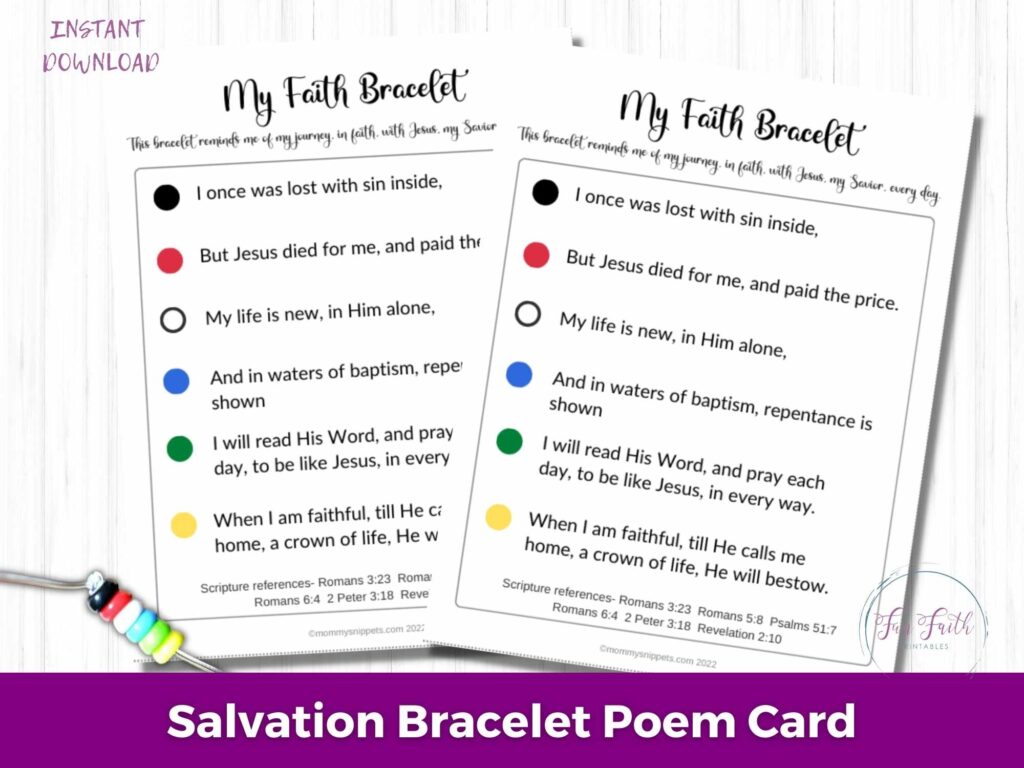 How To Make Faith Bracelets A Salvation Bracelet Printable 