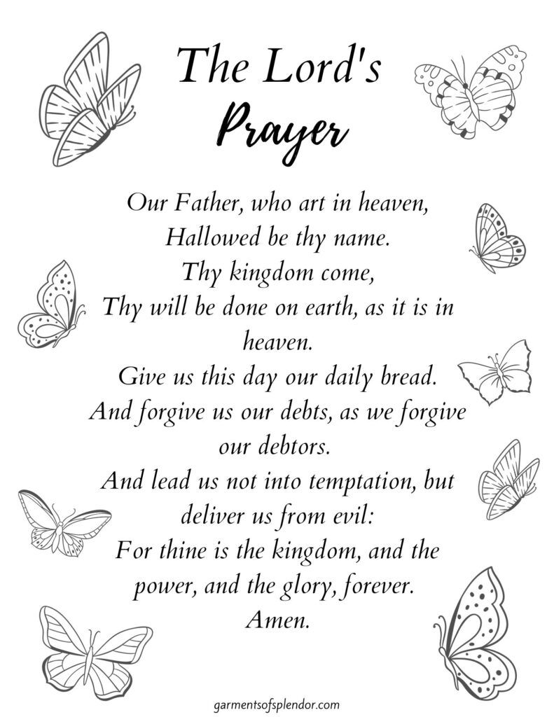 The Lord's Prayer Printable Pdf Free