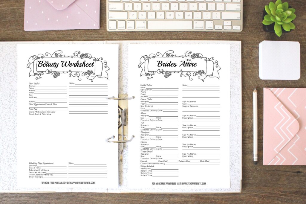 Free Printable Wedding Planning